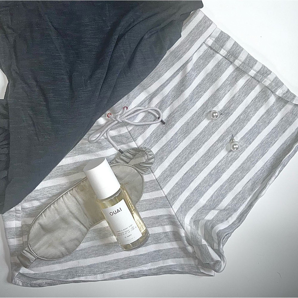 Calvin Klein Gray Striped Pajama Shorts